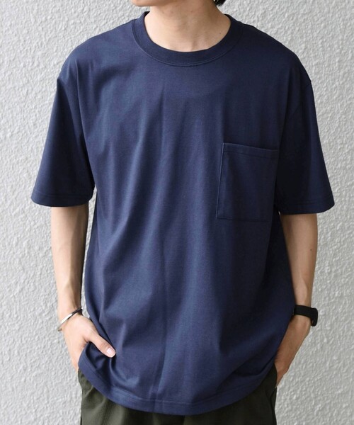 SHIPS any(シップス エニィ)の「SHIPS any:〈接触冷感/吸水速乾/UVカット/遮熱〉Raylock ダブルフェイス ポケット Tシャツ(Tシャツ/カットソー・メンズ・ネイビー/ライトグレー/チャコールグレー・X-LARGE/MEDIUM/LARGE)」の16枚目の写真