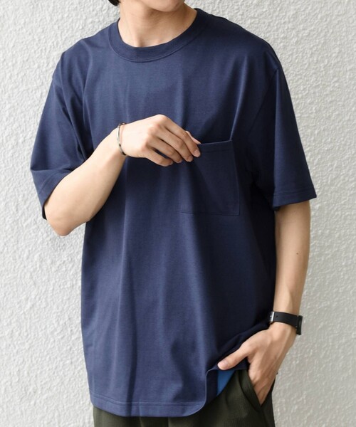 SHIPS any(シップス エニィ)の「SHIPS any:〈接触冷感/吸水速乾/UVカット/遮熱〉Raylock ダブルフェイス ポケット Tシャツ(Tシャツ/カットソー・メンズ・ネイビー/ライトグレー/チャコールグレー・X-LARGE/MEDIUM/LARGE)」の17枚目の写真