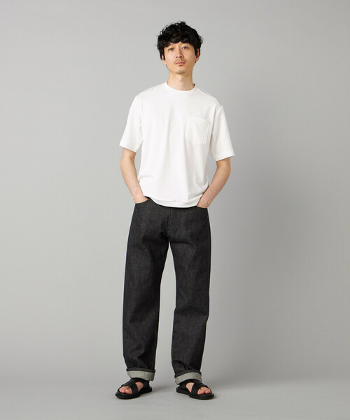 COMME CA MEN(コムサメン)の「ダイヤ柄コンビ Tシャツ(Tシャツ/カットソー・メンズ・チャコールグレー/ブラック/ホワイト・M/L)」の4枚目の写真