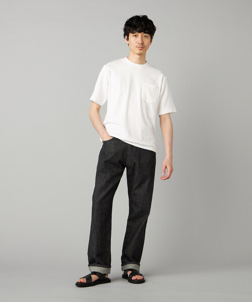 COMME CA MEN(コムサメン)の「ダイヤ柄コンビ Tシャツ(Tシャツ/カットソー・メンズ・チャコールグレー/ブラック/ホワイト・M/L)」の5枚目の写真