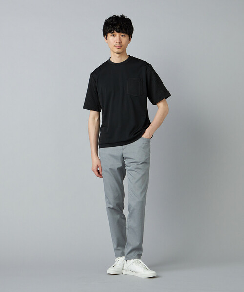 COMME CA MEN(コムサメン)の「ダイヤ柄コンビ Tシャツ(Tシャツ/カットソー・メンズ・チャコールグレー/ブラック/ホワイト・M/L)」の7枚目の写真