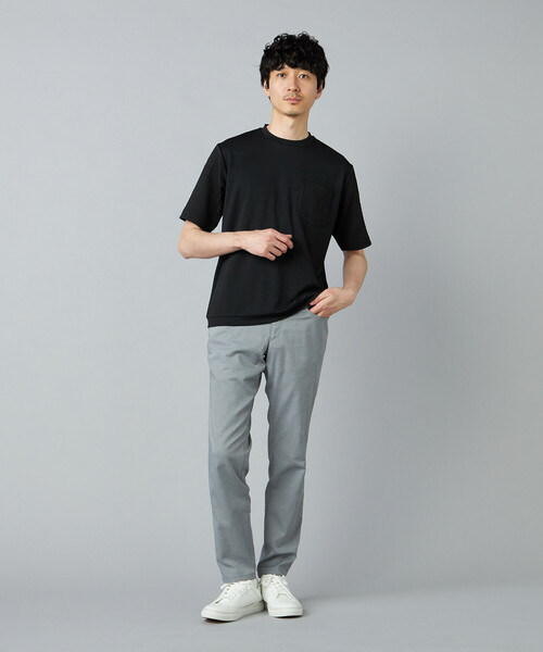 COMME CA MEN(コムサメン)の「ダイヤ柄コンビ Tシャツ(Tシャツ/カットソー・メンズ・チャコールグレー/ブラック/ホワイト・M/L)」の8枚目の写真