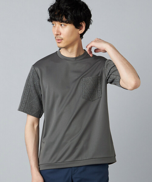 COMME CA MEN(コムサメン)の「ダイヤ柄コンビ Tシャツ(Tシャツ/カットソー・メンズ・チャコールグレー/ブラック/ホワイト・M/L)」の13枚目の写真