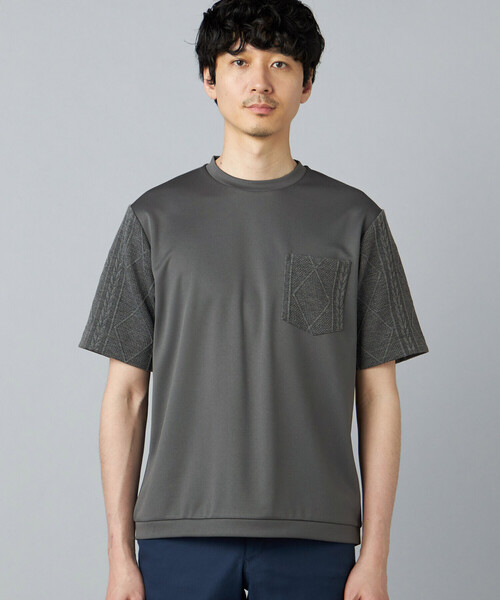 COMME CA MEN(コムサメン)の「ダイヤ柄コンビ Tシャツ(Tシャツ/カットソー・メンズ・チャコールグレー/ブラック/ホワイト・M/L)」の14枚目の写真