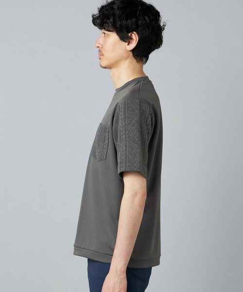 COMME CA MEN(コムサメン)の「ダイヤ柄コンビ Tシャツ(Tシャツ/カットソー・メンズ・チャコールグレー/ブラック/ホワイト・M/L)」の15枚目の写真