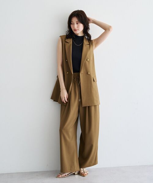 YECCA VECCA（イェッカヴェッカ）の「サイドラインイージーワイドパンツ【セットアップ対応】（その他パンツ・レディース・ダークベージュ/ブラウン/ブラック・FREE）」の10枚目の写真