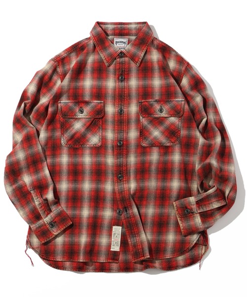 CORPUS TOKYO(コーパス トーキョー)の「【HOUSTON/ヒューストン】VINTAGE OMBRE CHECK FLANNEL SHIRT/ビンテージ加工 オンブレチェック フランネルシャツ(シャツ/ブラウス・メンズ・グリーン/ネイビー/レッド・M/L/XL)」の3枚目の写真
