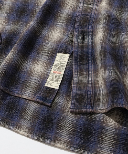 CORPUS TOKYO(コーパス トーキョー)の「【HOUSTON/ヒューストン】VINTAGE OMBRE CHECK FLANNEL SHIRT/ビンテージ加工 オンブレチェック フランネルシャツ(シャツ/ブラウス・メンズ・グリーン/ネイビー/レッド・M/L/XL)」の12枚目の写真
