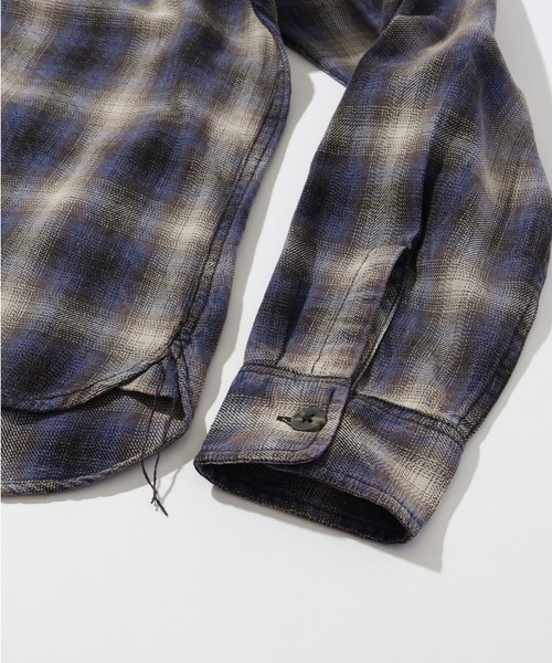 CORPUS TOKYO(コーパス トーキョー)の「【HOUSTON/ヒューストン】VINTAGE OMBRE CHECK FLANNEL SHIRT/ビンテージ加工 オンブレチェック フランネルシャツ(シャツ/ブラウス・メンズ・グリーン/ネイビー/レッド・M/L/XL)」の10枚目の写真