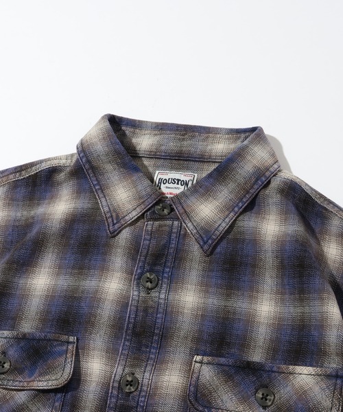CORPUS TOKYO(コーパス トーキョー)の「【HOUSTON/ヒューストン】VINTAGE OMBRE CHECK FLANNEL SHIRT/ビンテージ加工 オンブレチェック フランネルシャツ(シャツ/ブラウス・メンズ・グリーン/ネイビー/レッド・M/L/XL)」の8枚目の写真