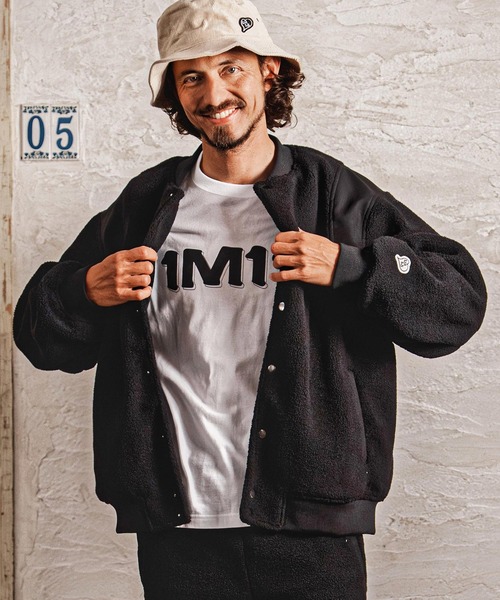 1minute 1second(ワンミニットワンセカンド)の「mj11688-boa × faux leather combination stadium jacket ボアスタジアムジャンパー(1M26A110)(スタジャン・メンズ・ネイビー/グレー/ブラック・S/M/L/XL)」の21枚目の写真
