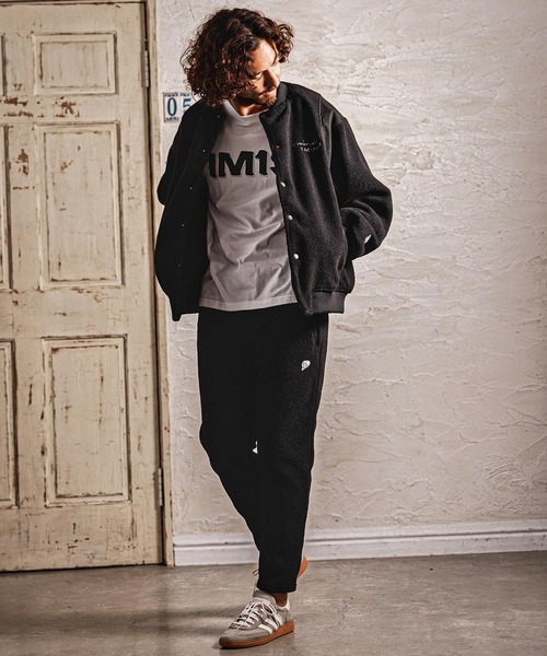 1minute 1second(ワンミニットワンセカンド)の「mj11688-boa × faux leather combination stadium jacket ボアスタジアムジャンパー(1M26A110)(スタジャン・メンズ・ネイビー/グレー/ブラック・S/M/L/XL)」の15枚目の写真