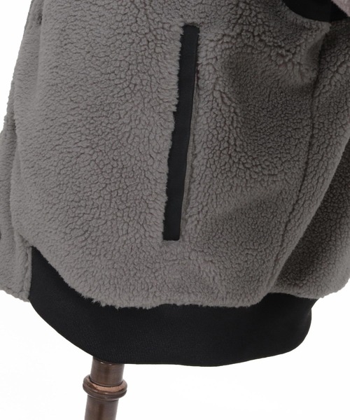 1minute 1second(ワンミニットワンセカンド)の「mj11688-boa × faux leather combination stadium jacket ボアスタジアムジャンパー(1M26A110)(スタジャン・メンズ・ネイビー/グレー/ブラック・S/M/L/XL)」の4枚目の写真