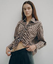 Glyph（グリフ）の「《 / 一部店舗+WEB限定》Checked Gathered String Shirt（シャツ/ブラウス）」