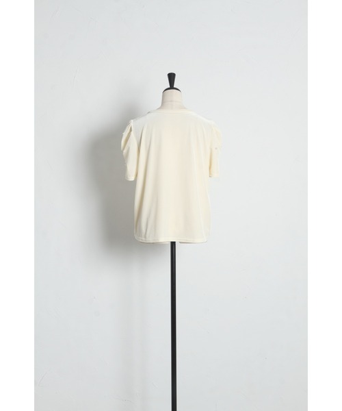 tocco closet(トッコ クローゼット)の「【ZOZO限定】スリーブパール装飾ベロアトップス(Tシャツ/カットソー・レディース・ブラウン/アイボリー/ブラック・M)」の13枚目の写真