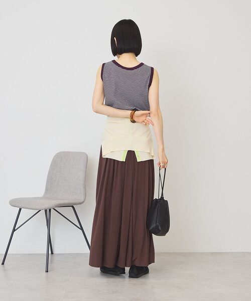 AMERICAN HOLIC（アメリカンホリック）の「【接触冷感】ツイストギャザースカート（スカート・レディース・ダークネイビー/ブラウン・L/M）」の11枚目の写真