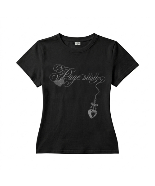 PAGESIISII(ページシシ)の「ハートチャームレタリングプリントスリムフィット半袖Tシャツアイボリー(Tシャツ/カットソー・レディース・その他・MEDIUM/LARGE)」の3枚目の写真