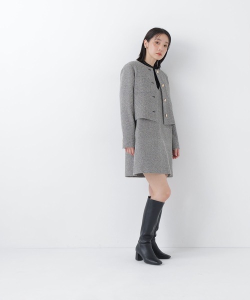 NATURAL BEAUTY BASIC(ナチュラルビューティーベーシック)の「<CanCam.jp掲載>ツイード SETUP ブルゾン(ブルゾン・レディース・ブラック系その他2/キャメル・LARGE/MEDIUM/SMALL)」の7枚目の写真