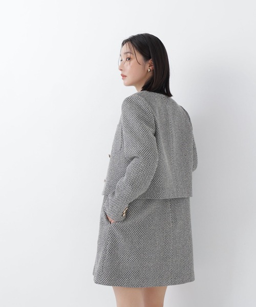 NATURAL BEAUTY BASIC(ナチュラルビューティーベーシック)の「<CanCam.jp掲載>ツイード SETUP ブルゾン(ブルゾン・レディース・ブラック系その他2/キャメル・LARGE/MEDIUM/SMALL)」の8枚目の写真