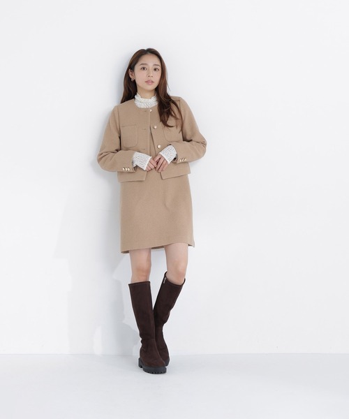 NATURAL BEAUTY BASIC(ナチュラルビューティーベーシック)の「<CanCam.jp掲載>ツイード SETUP ブルゾン(ブルゾン・レディース・ブラック系その他2/キャメル・LARGE/MEDIUM/SMALL)」の11枚目の写真