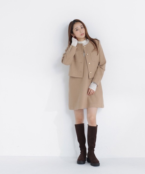 NATURAL BEAUTY BASIC(ナチュラルビューティーベーシック)の「<CanCam.jp掲載>ツイード SETUP ブルゾン(ブルゾン・レディース・ブラック系その他2/キャメル・LARGE/MEDIUM/SMALL)」の15枚目の写真