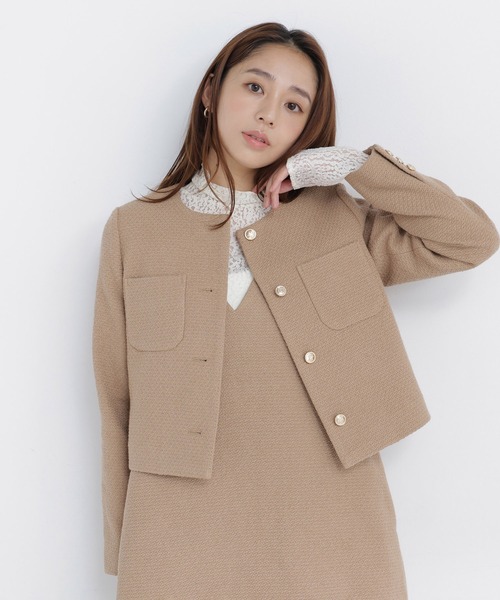 NATURAL BEAUTY BASIC(ナチュラルビューティーベーシック)の「<CanCam.jp掲載>ツイード SETUP ブルゾン(ブルゾン・レディース・ブラック系その他2/キャメル・LARGE/MEDIUM/SMALL)」の16枚目の写真