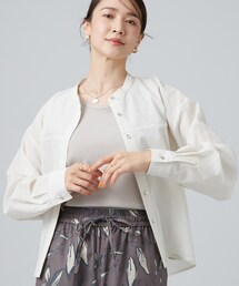 【通気性〇/S-LL/洗濯機可】さらりと心地よい。ノーカラーシャツ
