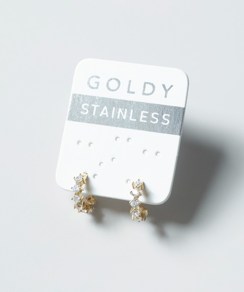 GOLDY(ゴールディ)の「【金属アレルギー軽減】キュービックジルコニア ライン ステンレス ピアス(ピアス(両耳用)・レディース・ゴールド/シルバー・FREE)」の11枚目の写真