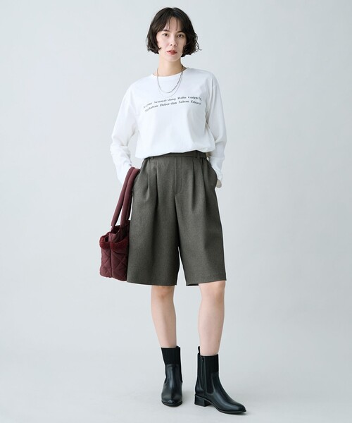 ANY(エニィ)の「ロングスリーブロゴTシャツ(Tシャツ/カットソー・レディース・ホワイト系/ベージュ系/ダークブラウン系/ダークグリーン系・F)」の12枚目の写真