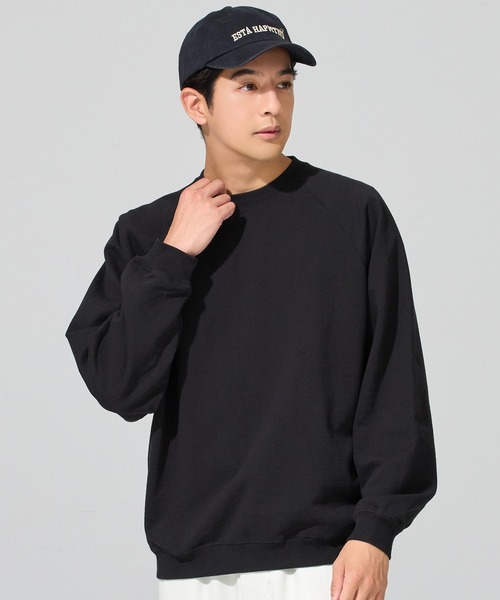 coca(coca)(コカ)の「COTTON from the U.S.ラグラントレーナー(スウェット・メンズ・レッド/ブラック/グレー/ダークグリーン・M/L/XL)」の1枚目の写真