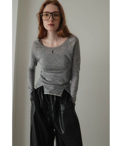 tento(テント)の「2Way Crewneck Knit Sweater(ニット/セーター・レディース・ブラウン/アイボリー/グレー・FREE)」の1枚目の写真