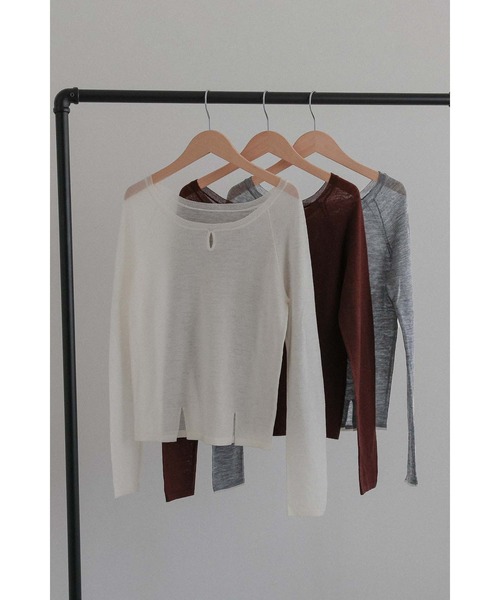 tento(テント)の「2Way Crewneck Knit Sweater(ニット/セーター・レディース・ブラウン/アイボリー/グレー・FREE)」の20枚目の写真