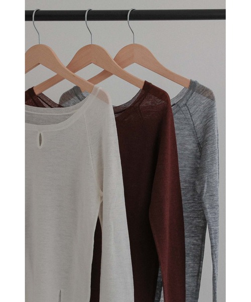 tento(テント)の「2Way Crewneck Knit Sweater(ニット/セーター・レディース・ブラウン/アイボリー/グレー・FREE)」の21枚目の写真