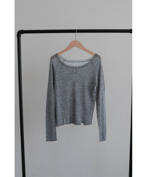 tento(テント)の「2Way Crewneck Knit Sweater(ニット/セーター・レディース・ブラウン/アイボリー/グレー・FREE)」の14枚目の写真