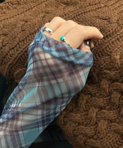 LAC-VERT(ラック・ヴェール)の「マドラスチェック柄シアーロンT(Tシャツ/カットソー・レディース・ブルー/ブラック/ピンク・FREE)」の15枚目の写真