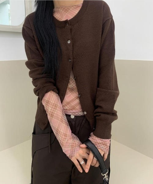 LAC-VERT(ラック・ヴェール)の「マドラスチェック柄シアーロンT(Tシャツ/カットソー・レディース・ブルー/ブラック/ピンク・FREE)」の10枚目の写真