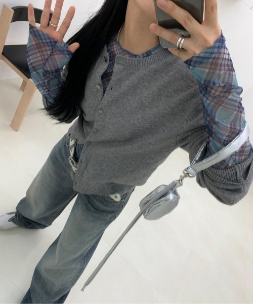 LAC-VERT(ラック・ヴェール)の「マドラスチェック柄シアーロンT(Tシャツ/カットソー・レディース・ブルー/ブラック/ピンク・FREE)」の22枚目の写真