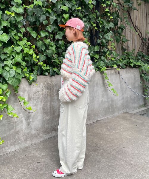 HELLO.SANFRANCISCO（ハローサンフランシスコ）の「【HELLO.SANFRANCISCO/ハローサンフランシスコ】2WAYリボンボーダーカーディガン（カーディガン/ボレロ・レディース・アイボリー/グレー/ピンク・ONE SIZE）」の11枚目の写真