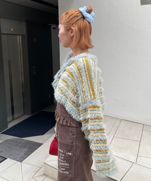 HELLO.SANFRANCISCO（ハローサンフランシスコ）の「【HELLO.SANFRANCISCO/ハローサンフランシスコ】2WAYリボンボーダーカーディガン（カーディガン/ボレロ・レディース・アイボリー/グレー/ピンク・ONE SIZE）」の14枚目の写真
