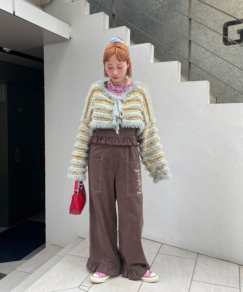 HELLO.SANFRANCISCO（ハローサンフランシスコ）の「【HELLO.SANFRANCISCO/ハローサンフランシスコ】2WAYリボンボーダーカーディガン（カーディガン/ボレロ・レディース・アイボリー/グレー/ピンク・ONE SIZE）」の16枚目の写真