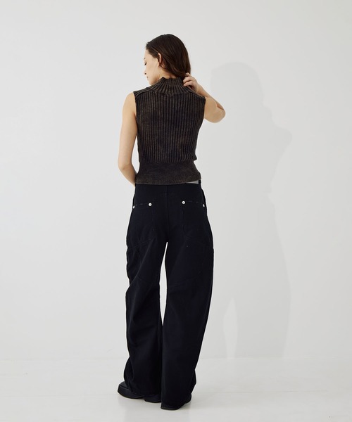 CONZ(コンズ)の「sleeveless zip knit tops(ニット/セーター・レディース・カーキ/ブラック・FREE)」の6枚目の写真