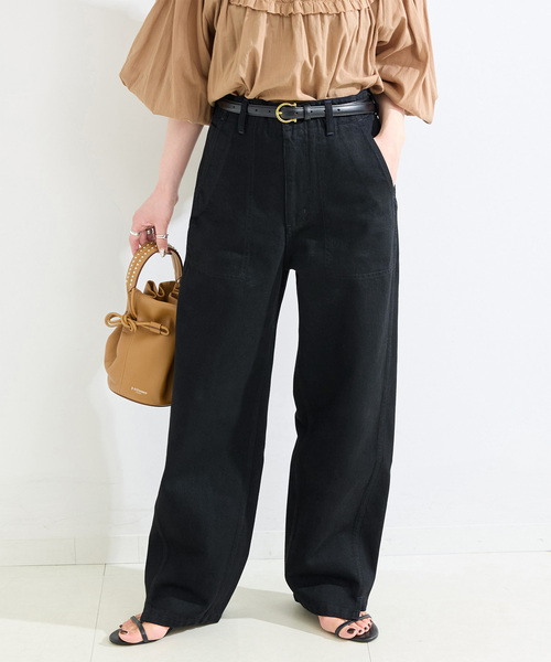 B.C STOCK(ベーセーストック)の「ウォッシャブル / DU JOUR / デュ ジュール BARREL BAKER JEAN(デニムパンツ・レディース・ブラック/ネイビー・38/36)」の1枚目の写真