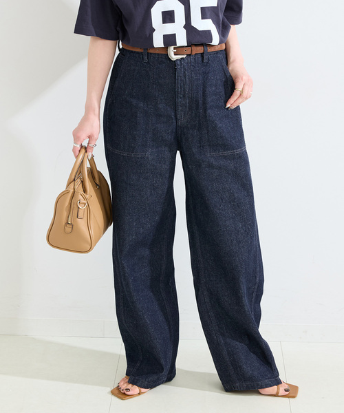 B.C STOCK(ベーセーストック)の「ウォッシャブル / DU JOUR / デュ ジュール BARREL BAKER JEAN(デニムパンツ・レディース・ブラック/ネイビー・38/36)」の12枚目の写真