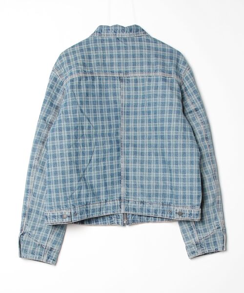 GUESS JEANS(ゲスジーンズ)の「GUESS JEANS Lasered Plaid Detroit Jacket デニムジャケット セットアップ(デニムジャケット・メンズ・ライトブルー・LARGE/MEDIUM/SMALL/XX-LARGE/X-LARGE)」の6枚目の写真