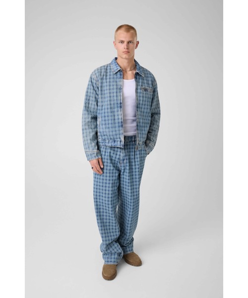 GUESS JEANS(ゲスジーンズ)の「GUESS JEANS Lasered Plaid Detroit Jacket デニムジャケット セットアップ(デニムジャケット・メンズ・ライトブルー・LARGE/MEDIUM/SMALL/XX-LARGE/X-LARGE)」の3枚目の写真