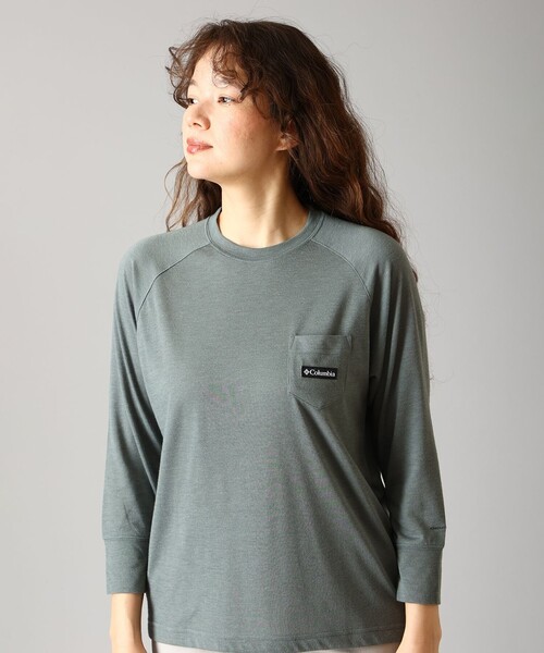 Columbia(コロンビア)の「Columbia/ ウィメンズトランキルピークロングスリーブポケットTシャツ /コロンビア(Tシャツ/カットソー・レディース・ブラック/ブラウン/グリーン・S/M/L/XL)」の11枚目の写真