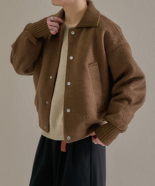 epnok(エプノック)の「リュクスシャギーモダンショートブルゾン(ブルゾン・メンズ・ブラック/ベージュ/ネイビー/グレー/ボルドー・SMALL/LARGE/MEDIUM)」の22枚目の写真