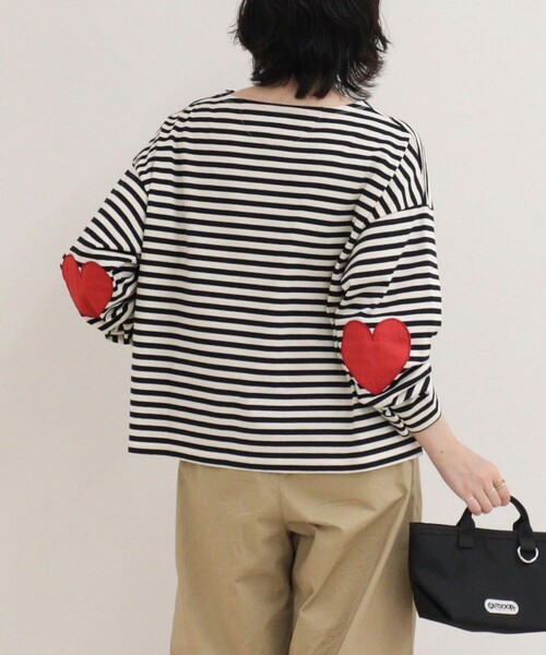 fredy emue（フレディエミュ）の「ボーダーハートパッチプルオーバーカットソー（Tシャツ/カットソー・レディース・ブルー系その他/ホワイト系その他/ピンク系その他/パープル系その他・38）」の17枚目の写真