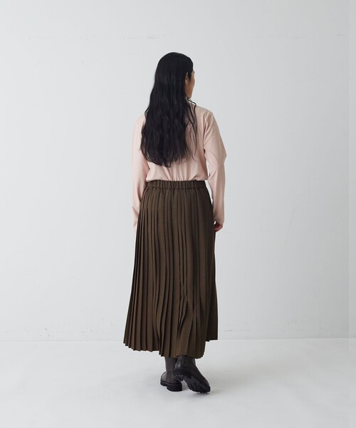 conges payes ADIEU TRISTESSE(コンジェ ペイエ アデュートリステス)の「ランダムプリーツスカート(スカート・レディース・ネイビー/チェック・38)」の6枚目の写真