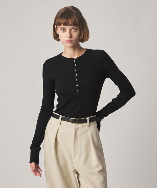 Steven Alan(スティーブンアラン)の「<Steven Alan>ウール リブ ヘンリー プルオーバー(Tシャツ/カットソー・レディース・オフホワイト/ブラック/グレー系・FREE)」の17枚目の写真